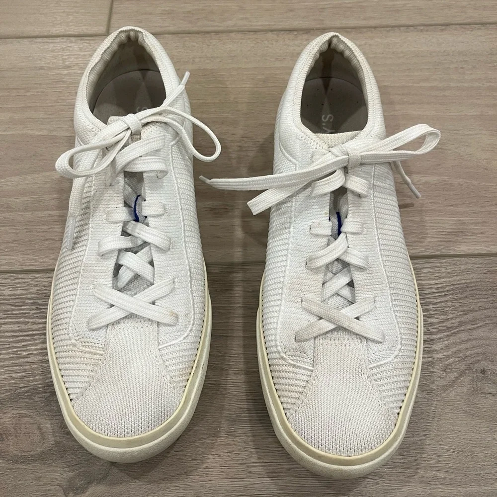 Rothy's Women's White The Lace Up Flat Sneaker Size 8